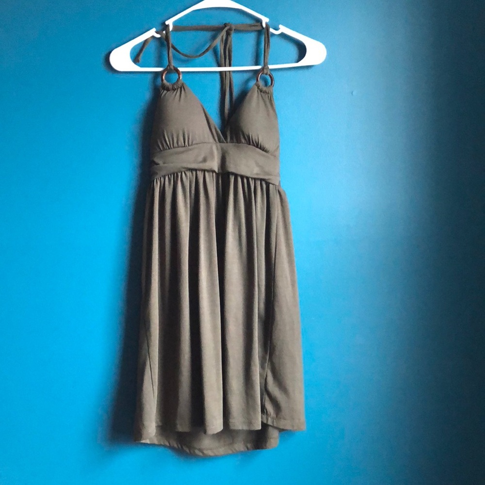 Olive green sun dress